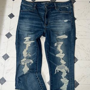 NWOT AMERICAN EAGLE 12 Super hi rise jegging jeans hi-rise pants vintage wash